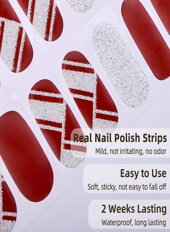 DUKASOU Gel Nail Strips No UV Light Needed, 22Pcs Rouge Gel Nail Stickers for Women, Long Lasting Nails Polish Strips, Easy to Apply & Remove - Image 3